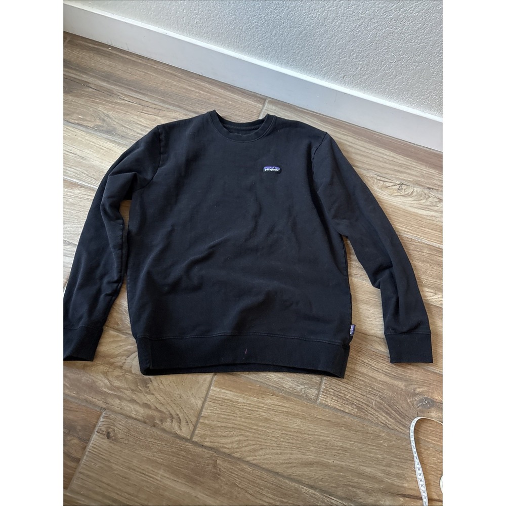 Patagonia Logo P-6 Label Uprisal Crew Sweatshirt in Black Men Large Pullover